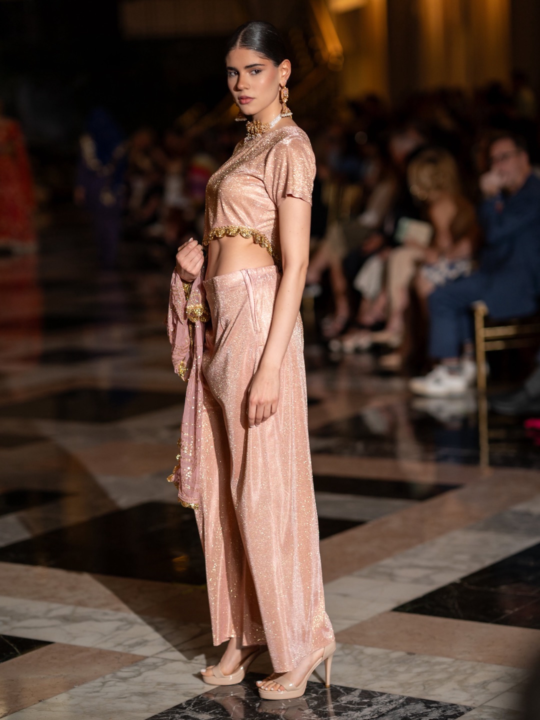 Runway — pink sequined Indo-Western co-ord set