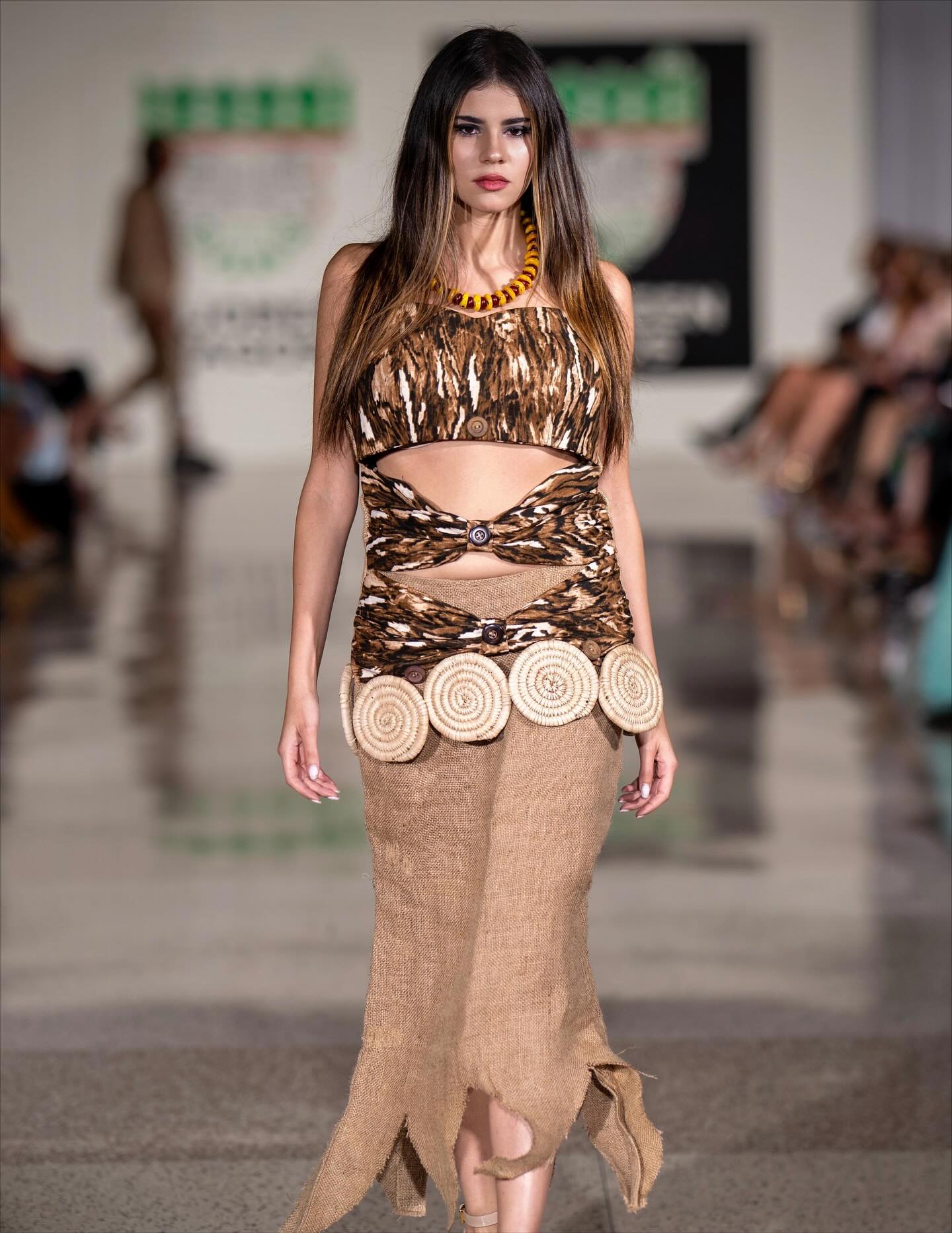 Runway — African-inspired couture, full look
