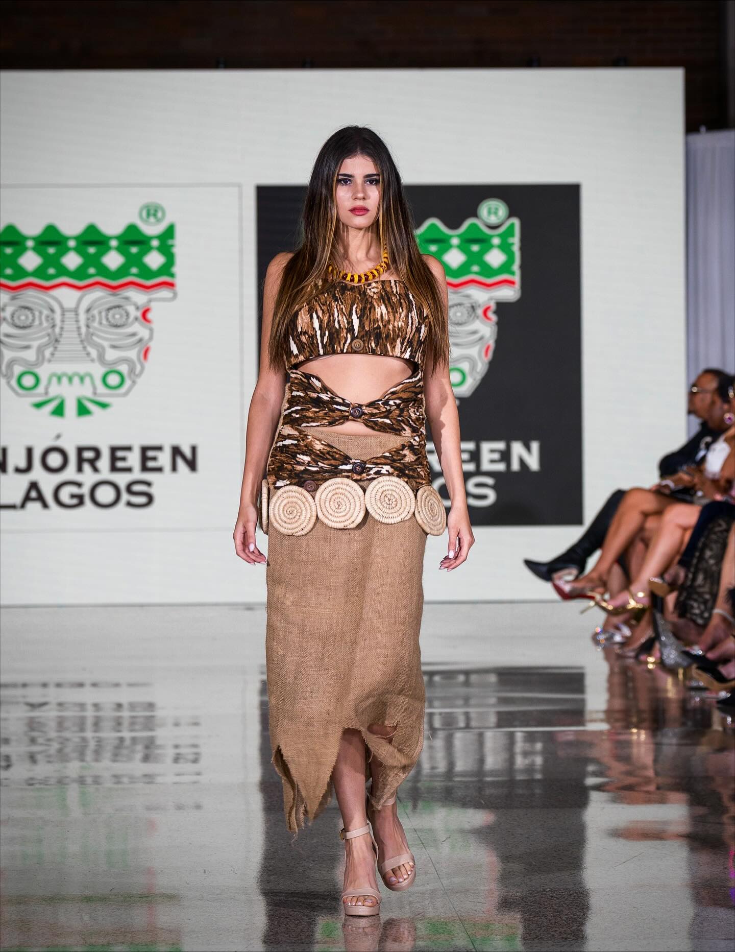 Runway — couture walk with floor reflection